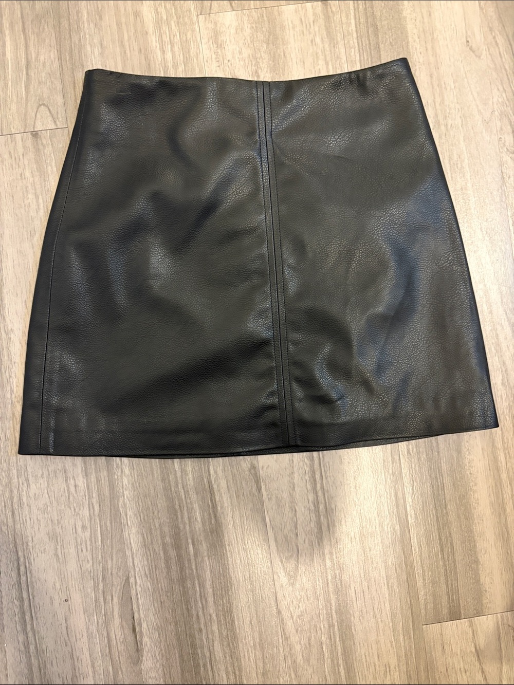 H&M Black Faux Leather Mini Skirt